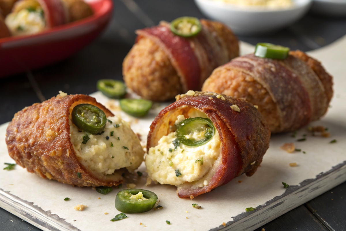 Close-up view of armadillo eggs showing their unique shape.