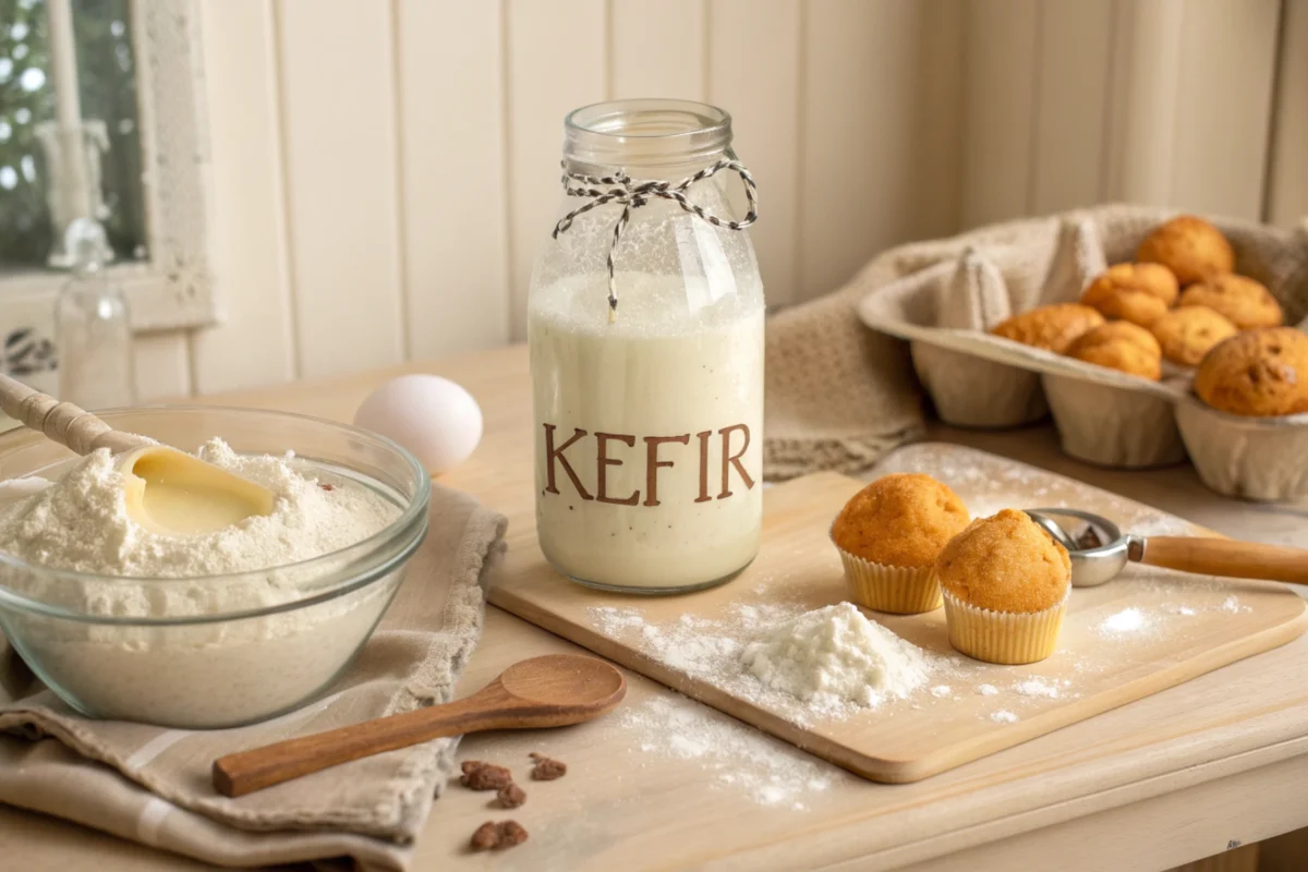 Baking with kefir showing what naturally happens.