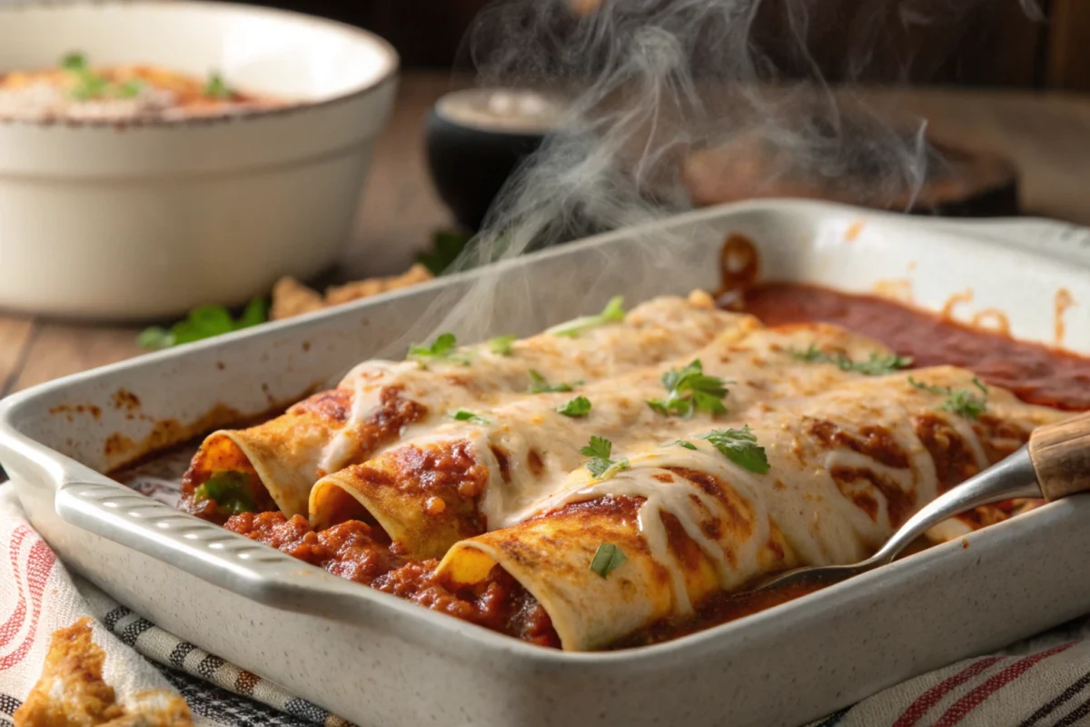 Good boulders enchilada dish with melted cheese.