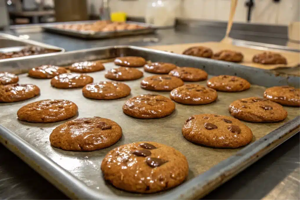 Why do my cookies look greasy, close up of a greasy cookie.