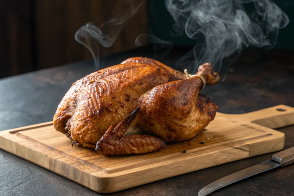 The first thing to cook in your smoker, a whole smoked chicken.