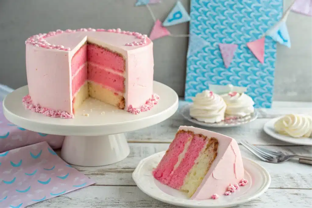 How to do a cake gender reveal with a pink surprise inside.