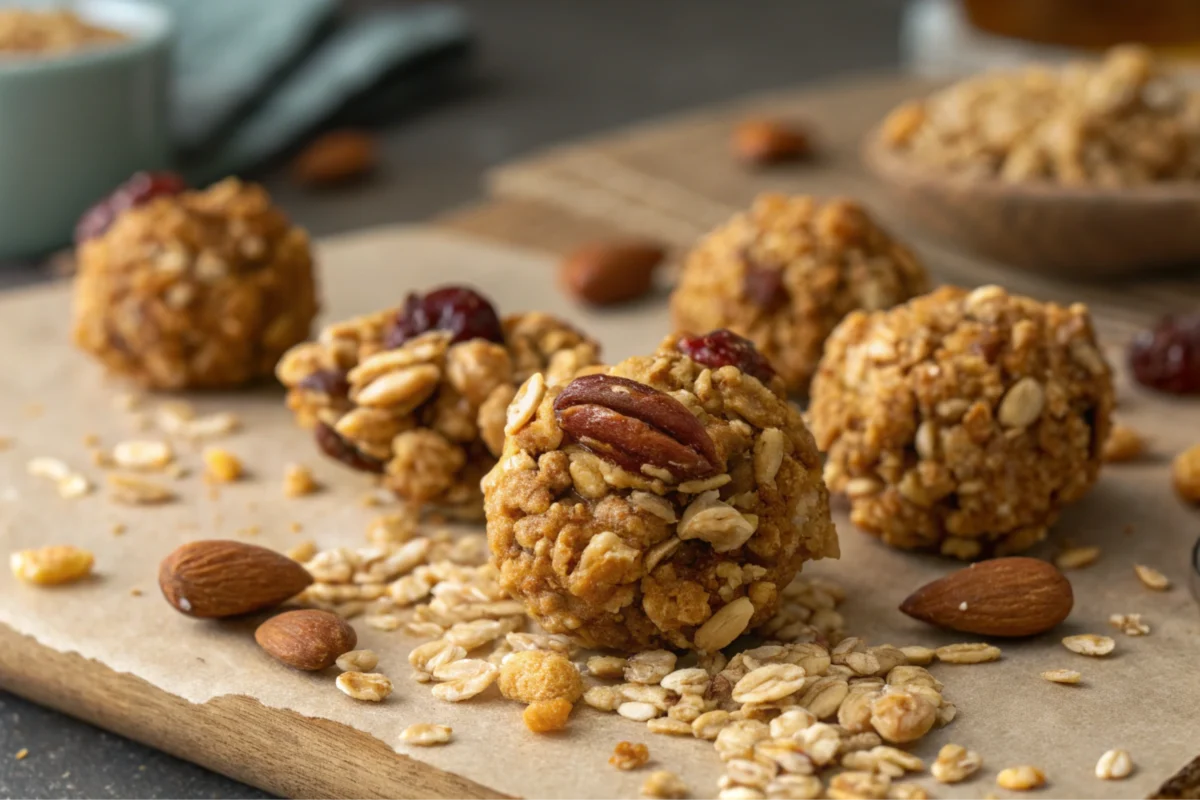 Naturally binding agents in homemade granola.