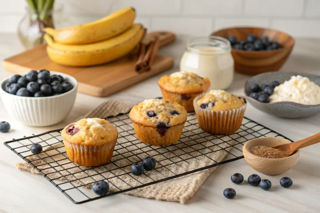 How to make cottage cheese taste good sweet - Cottage cheese muffins cooling on a rack.