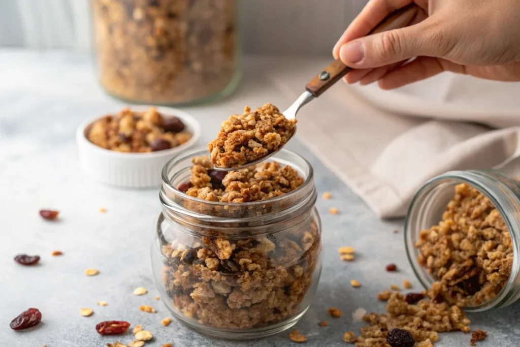 Storing Naturally Clumpy Granola in an Airtight Jar