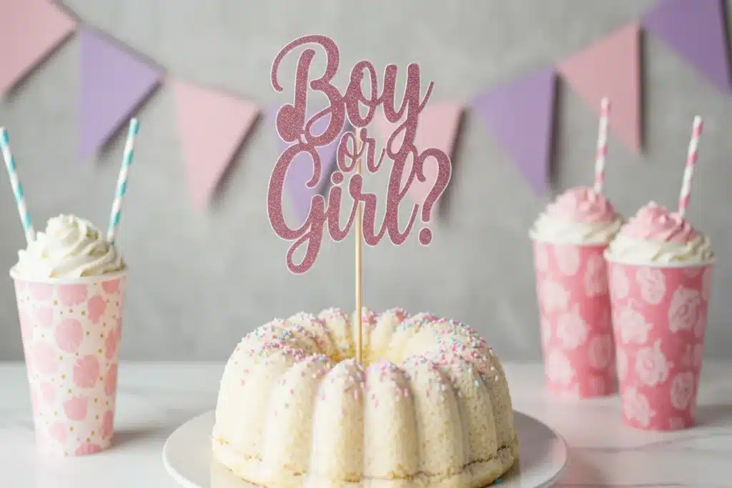 How does nothing bundt cake gender reveal work topper