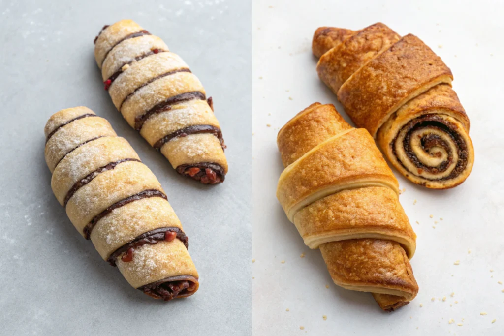 merican vs Israeli rugelach pastries side by side.