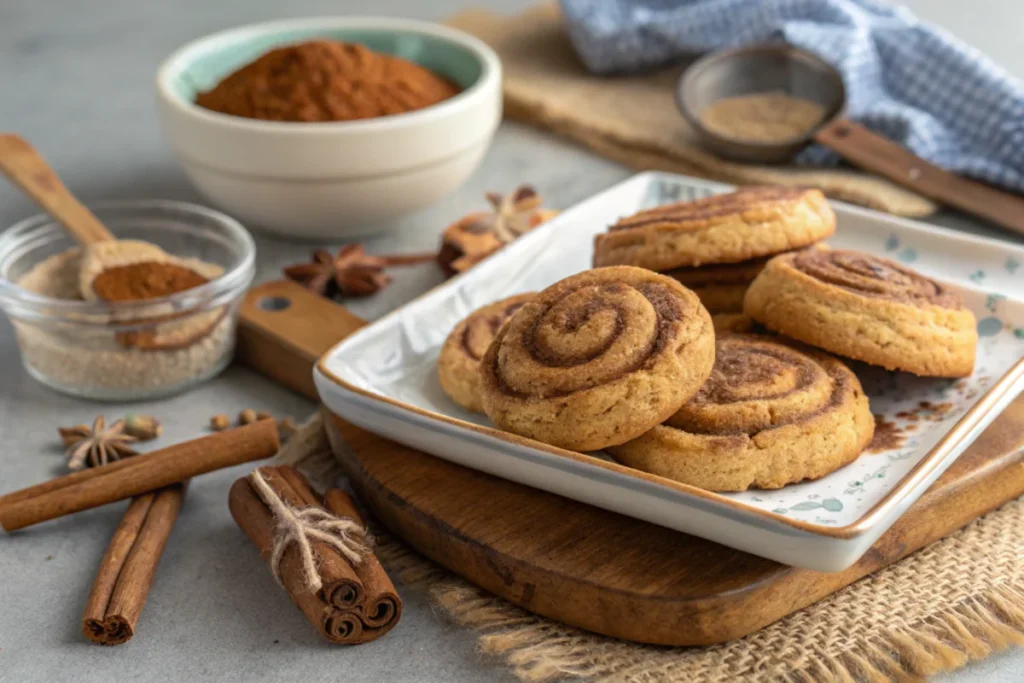 cinnamon roll sugar cookies: Cinnamon and brown sugar filling for cinnamon roll sugar cookies.