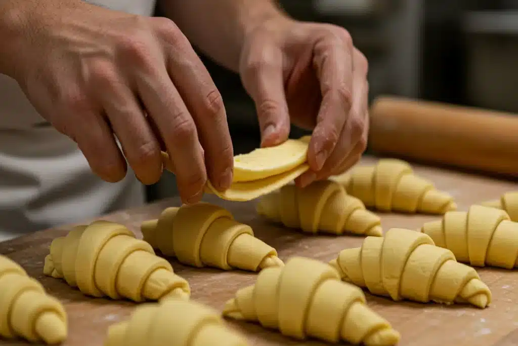 Croissant vs Gipfeli Dough: Demonstrating the lamination process.