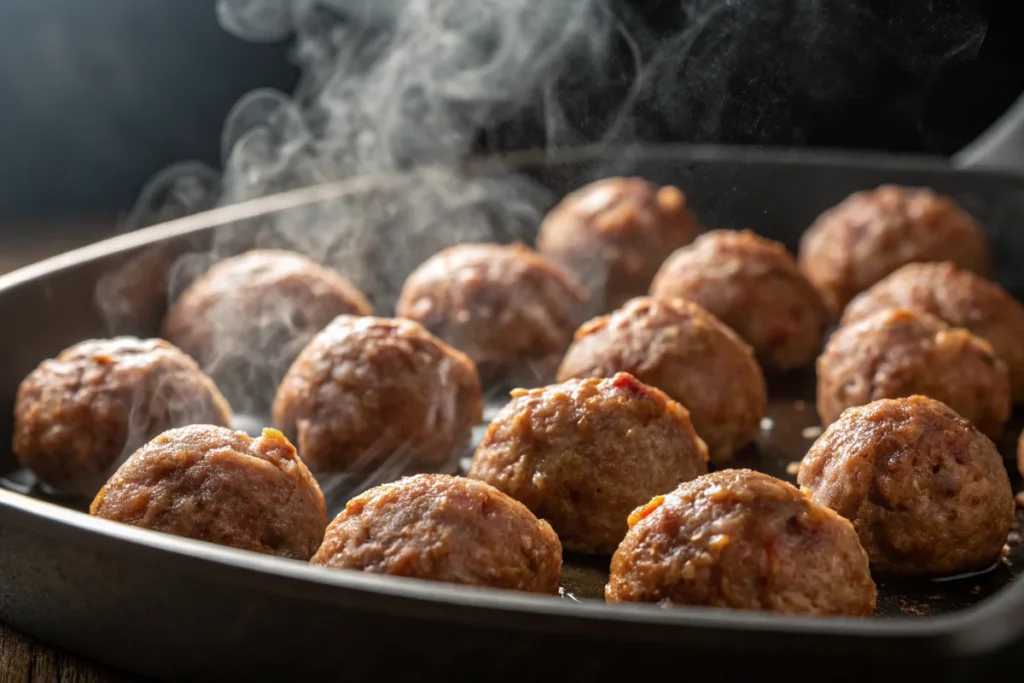 Meatballs baked at 350 degrees, a great option when you want to bake meatballs at 350 or 400