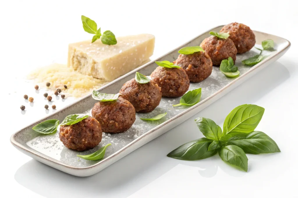 Platter of tender meatballs.