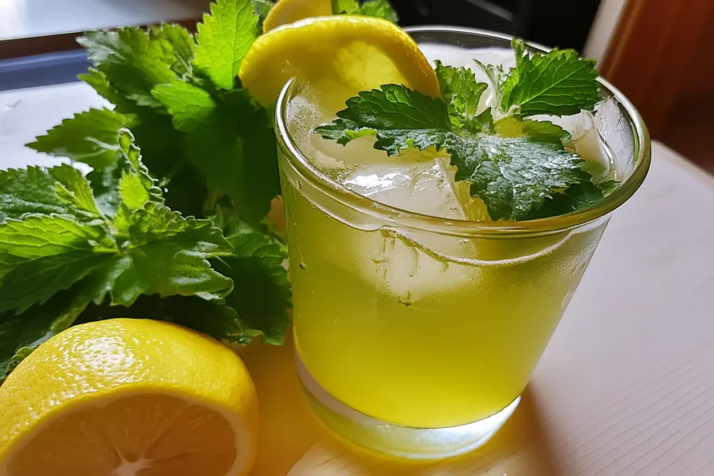 Cool and refreshing lemon balm iced tea recipe for weight management.