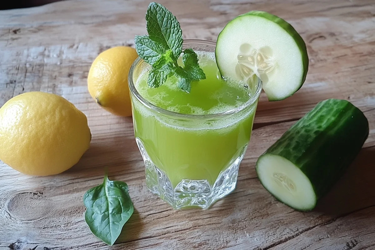 Delicious green juice with fresh ingredients. Discover tasty juicing recipes for a healthy boost!